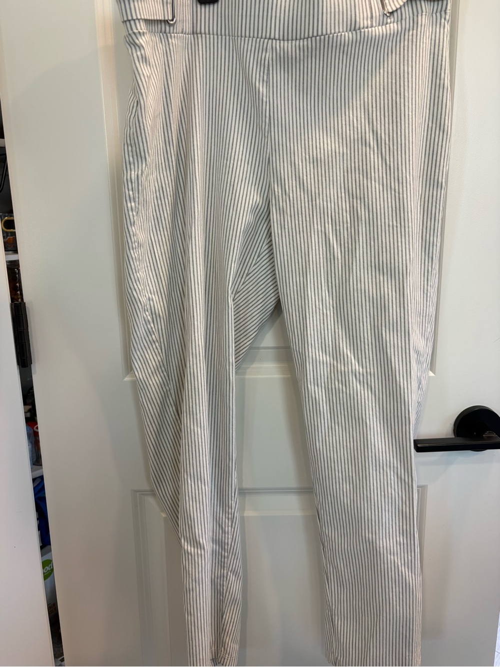 89th & Madison White and Gray Pinstriped Chinos